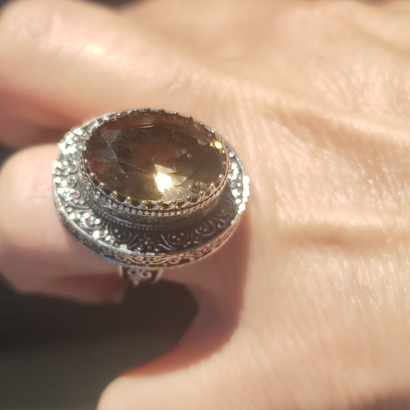 New Oversized Morganite 925 Silver Statement Ring. - Picture 15 of 16